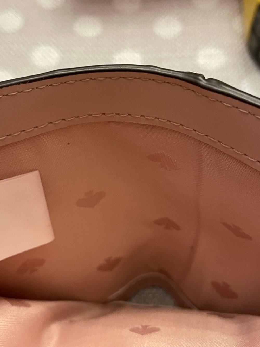 kate spade Pink Floral Compact Zip Wallet with Gold Logo - Picture 7 of 10